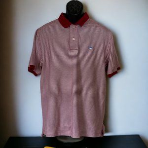 Southern Tide Sh. Sleeve Polo Shirt, Red Striped, Large L (P011924-2)